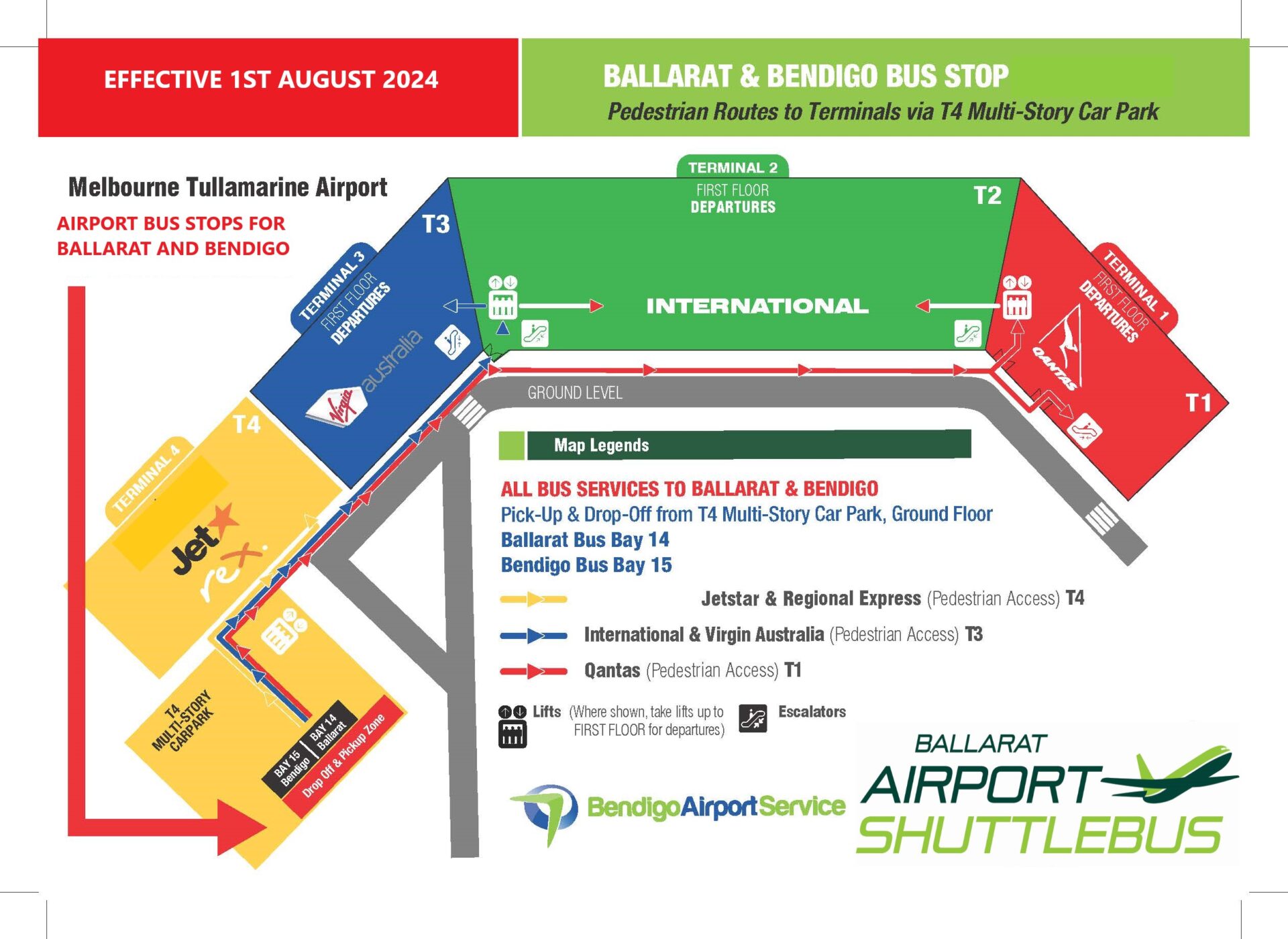 SBUS Bus Stop Loaction Map Amended 2024 T4 Multistory Car Park